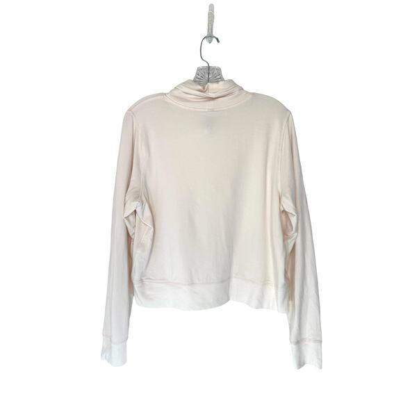 Athleta Pearl White Athletic Workout Cropped Funnel Neck Sweatshirt Size Medium - Picture 6 of 9